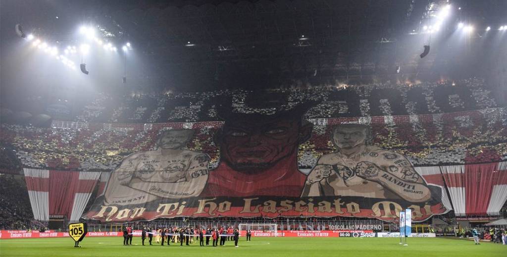 El increíble mosaico que hicieron los hinchas del Milan 