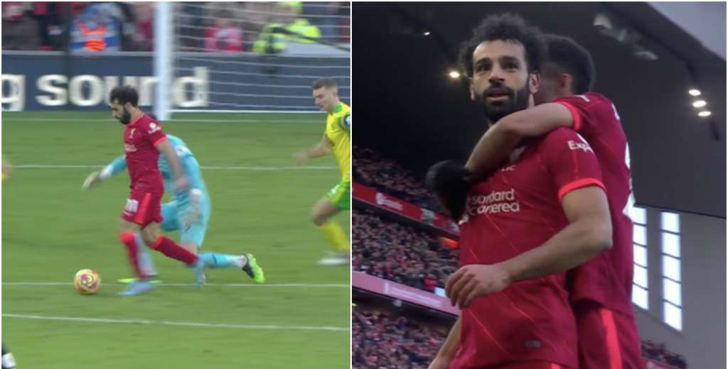 Lo hizo conocer todo Anfield: Salah sentó al arquero y marcó un golazo