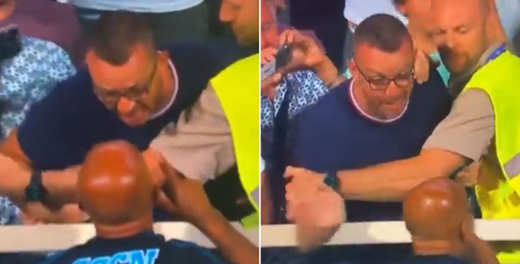 Napoli's Luciano Spalletti in a TENSE MOMENT as he's abused by a fan